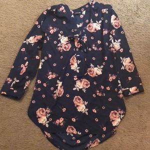 Blue floral blouse